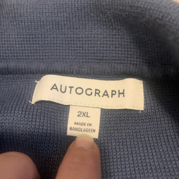 Men's M&S Autograph Dark Airforce Blue Full-Button Knit Jacket - 2XL - Picture 2 of 7